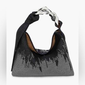 JW Anderson Small Chain Hobo Crystal Hotfix Denim Shoulder Handbag MSRP $1490